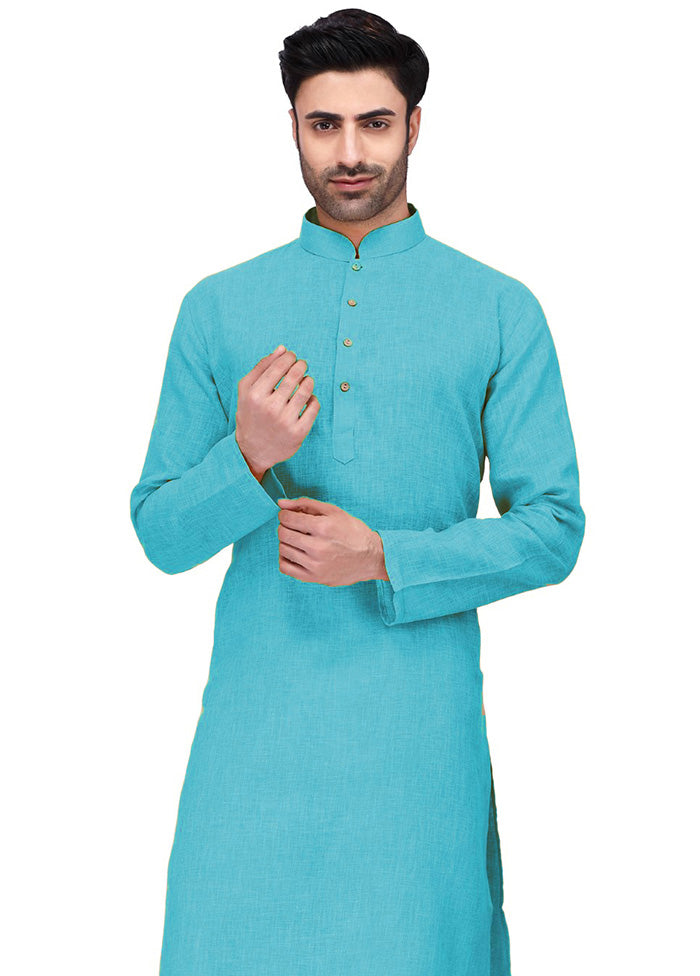 Sky Blue Cotton Kurta And Pajama Set Release Dates Sale Online