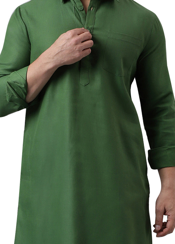 2 Pc Green Viscose Kurta Pajama Set Online For Sale