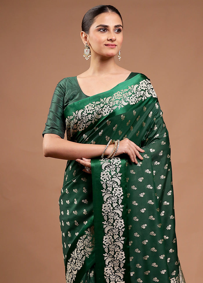 Green Katan Silk Saree With Blouse Piece 2025 New