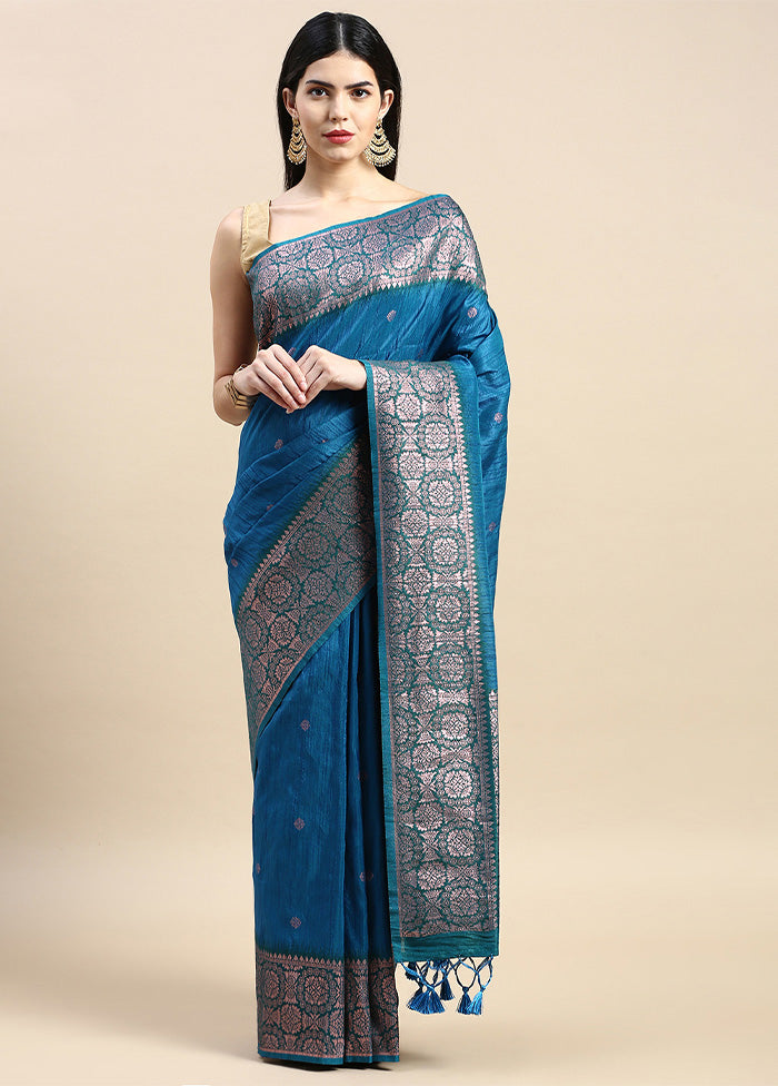 Firoza Banarasi Silk Saree With Blouse Piece Discount Purchase