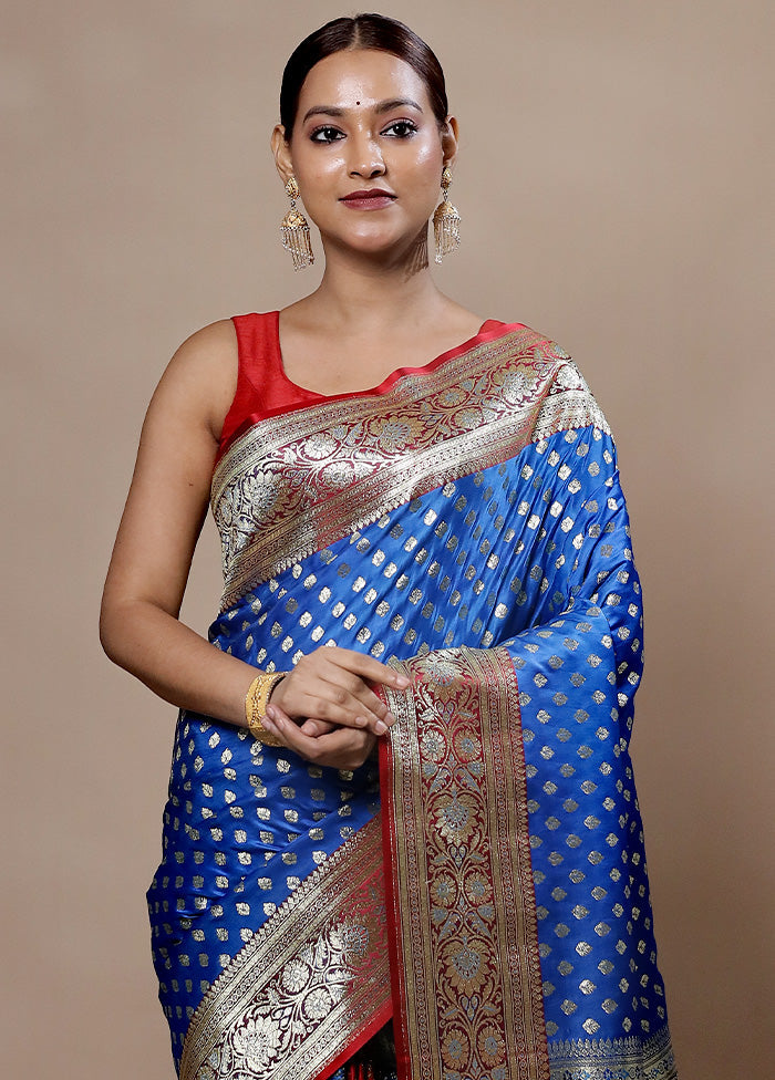 Blue Georgette Saree With Blouse Piece Largest Supplier Cheap Pice