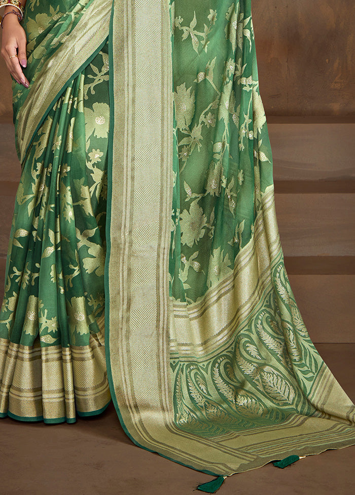 Teal Green Spun Silk Saree With Blouse Piece Online Sale