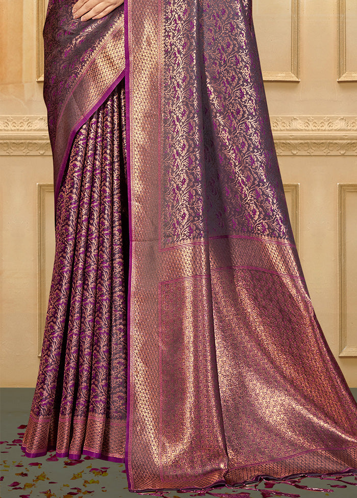 Purple Spun Silk Saree With Blouse Piece Tumblr Online