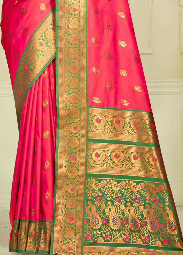 Pink Dupion Silk Saree With Blouse Piece Cheapest For Sale