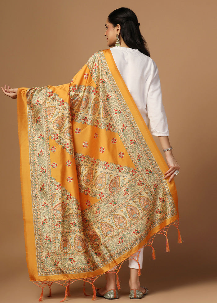 Mustard Art Silk Dupatta Limited Edition