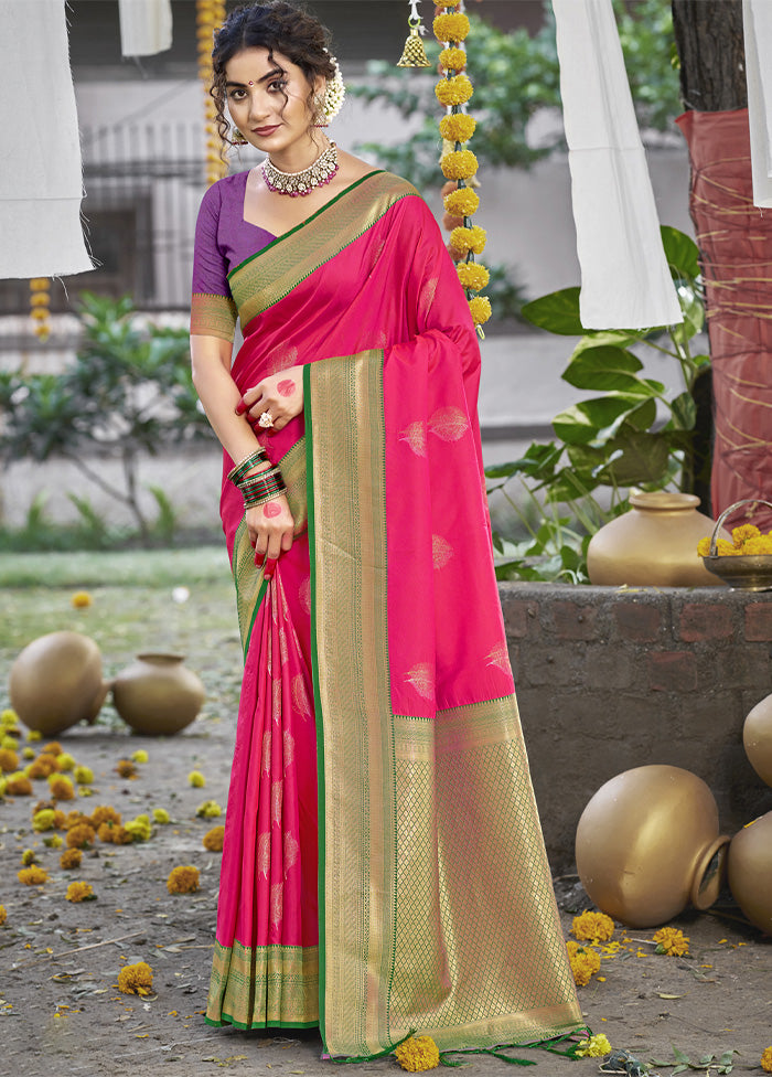 Rani Dupion Silk Saree With Blouse Piece Free Shipping Pay With Visa