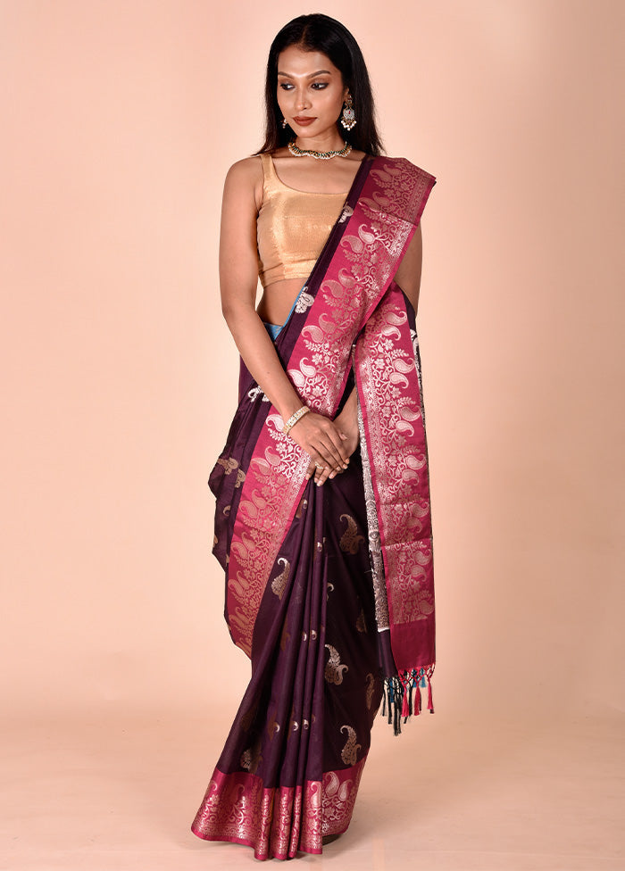 Purple Cotton Saree With Blouse Piece Buy Cheap Cheapest Pice