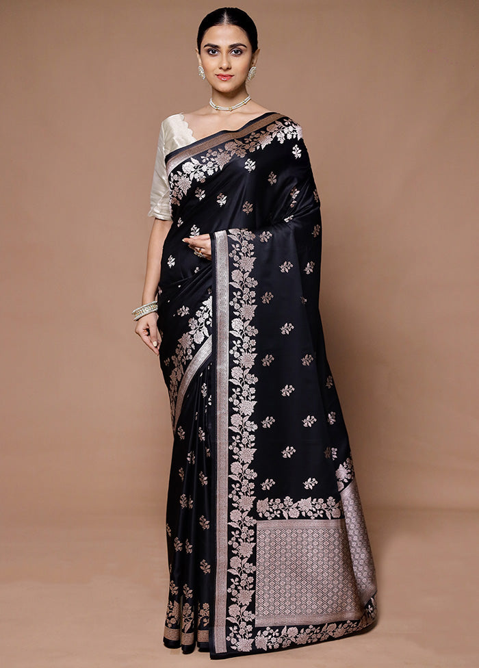 Black Katan Silk Saree With Blouse Piece Outlet Newest