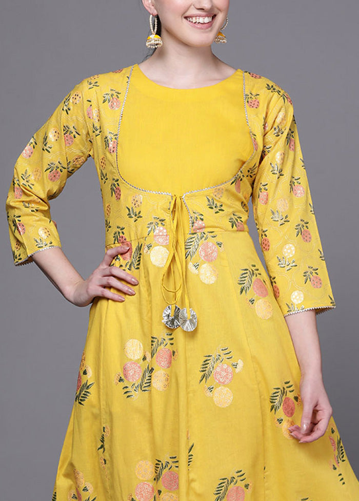 Yellow Readymade Cotton Indian Dress Clearance Genuine