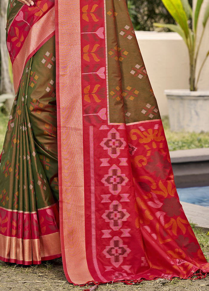 Brown Spun Silk Saree With Blouse Piece Cheap For Nice