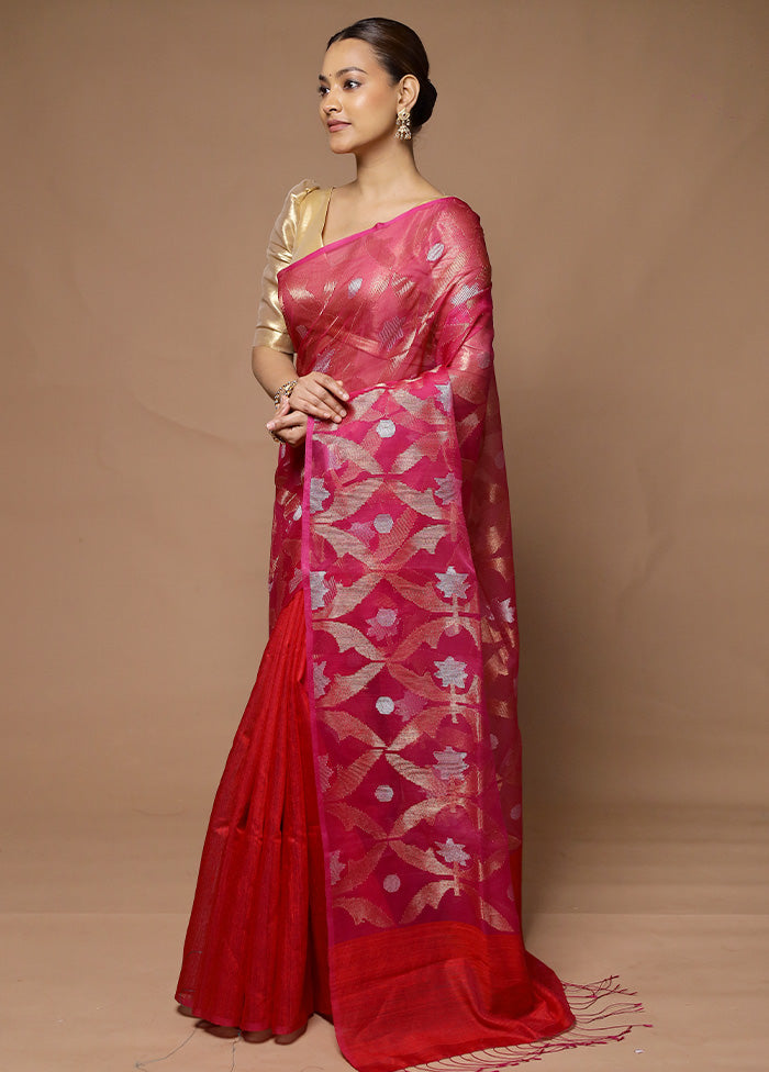 Pink Handloom Matka Pure Silk Saree With Blouse Piece Buy Cheap How Much