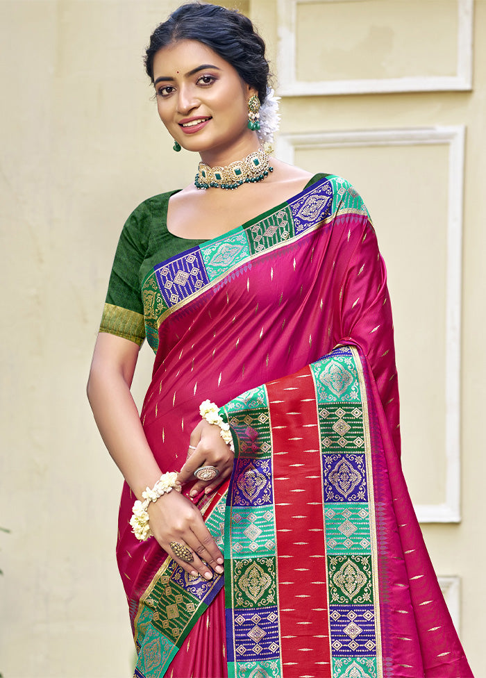 Rani Dupion Silk Saree With Blouse Piece Outlet Official