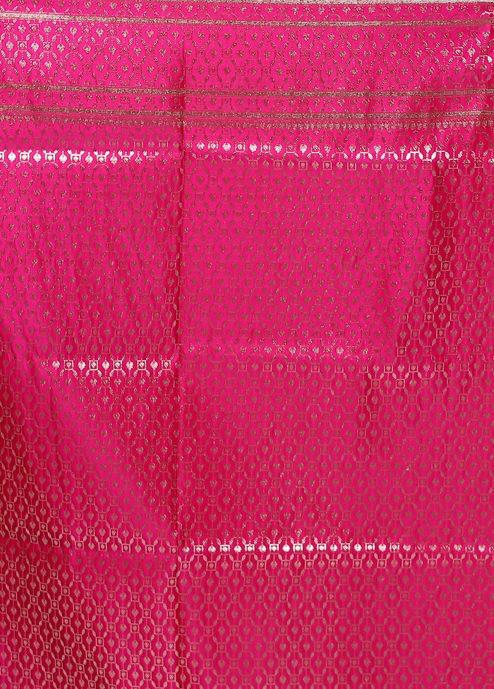 Pink Banarasi Silk Saree With Blouse Piece Cheapest Pice