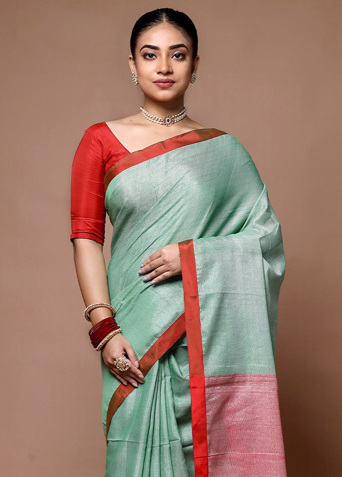 Green Matka Silk Saree With Blouse Piece Genuine Sale Online