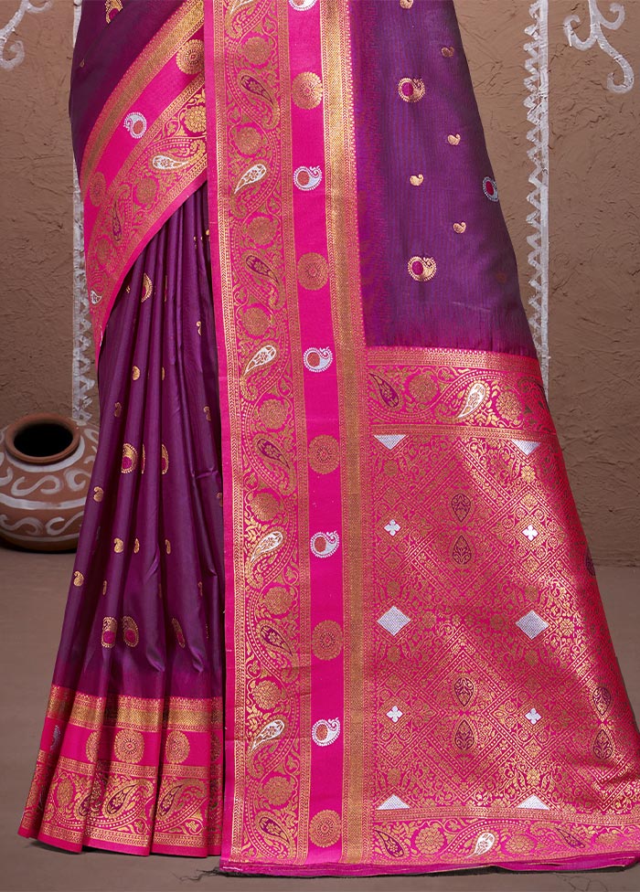 Wine Dupion Silk Saree With Blouse Piece Buy Cheap Low Shipping Fee