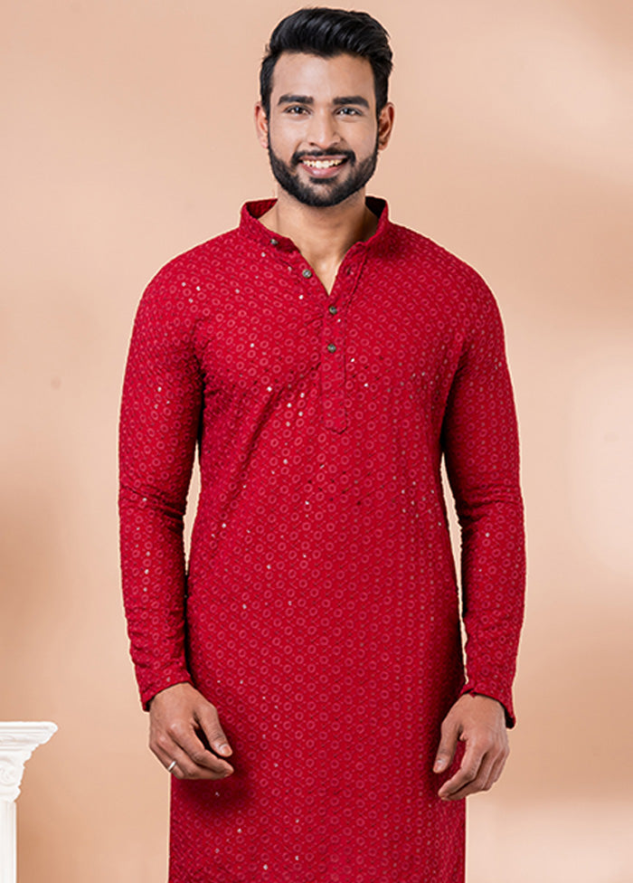 Red Silk Kurta And Pajama Set Fast Delivery Cheap Online