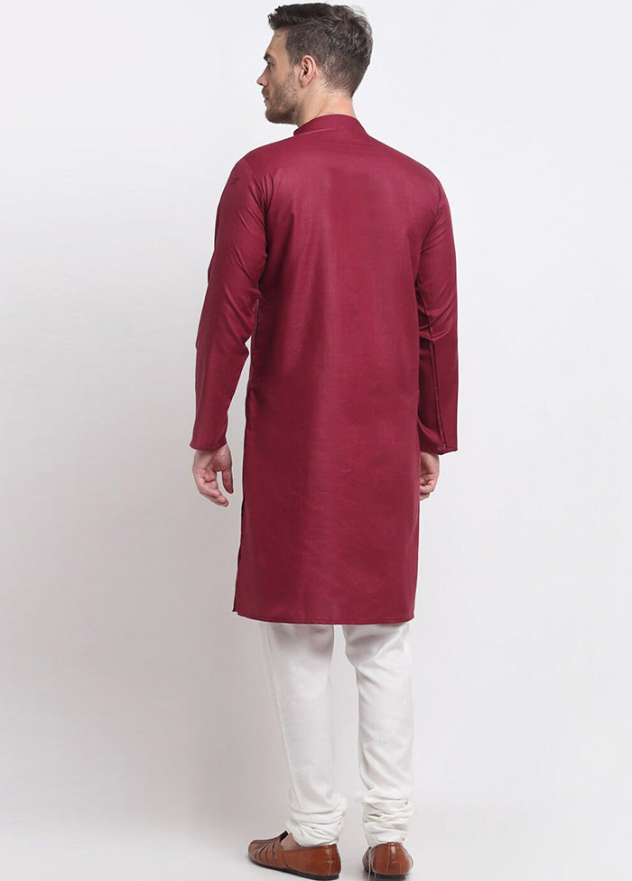 Magenta Cotton Kurta And Pajama Set Clearance Great Deals