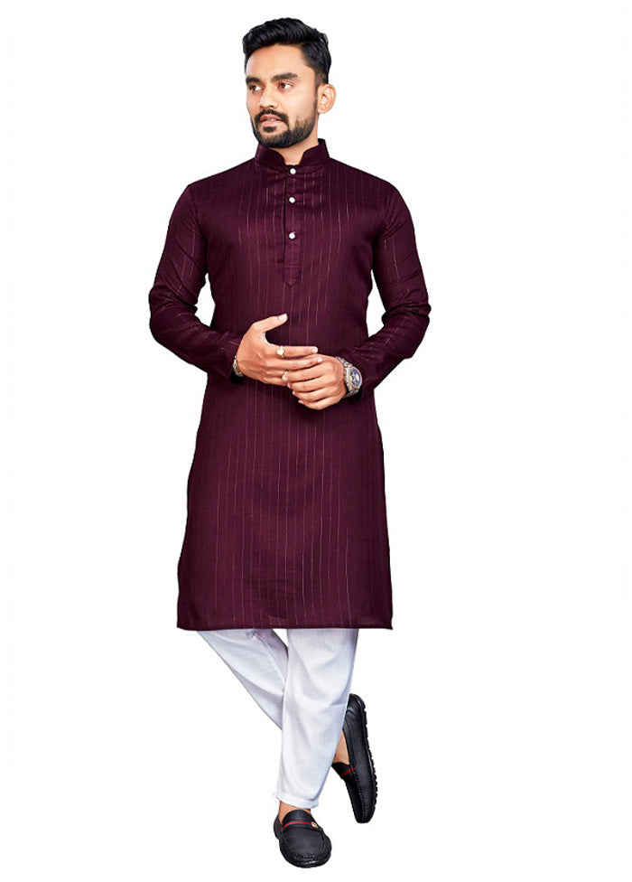 Wine Pure Cotton Kurta And Pajama Set Best Place To Buy Online