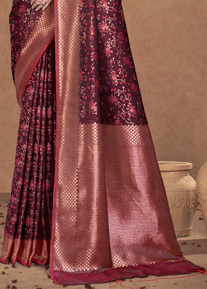 Pink Spun Silk Saree With Blouse Piece Largest Supplier