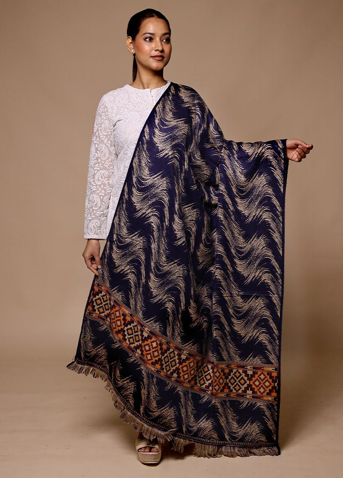 Blue Woven Work Shawl Buy Cheap Discount