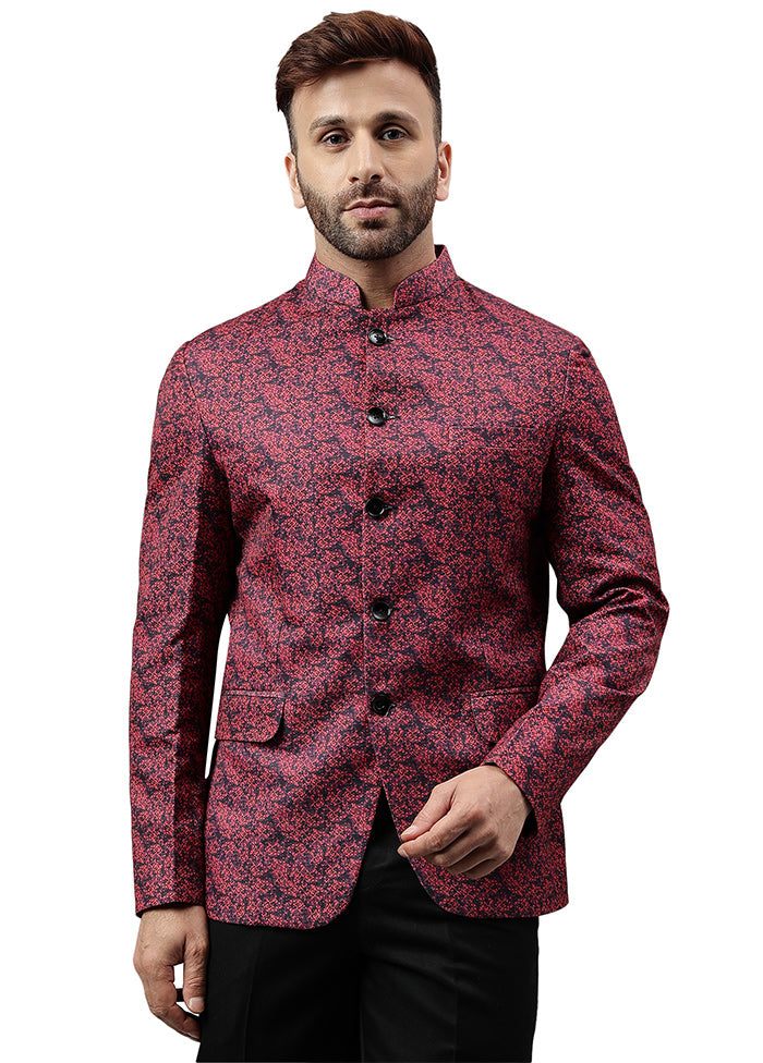 Multicolor Viscose Printed Blazer Discount Sale Online