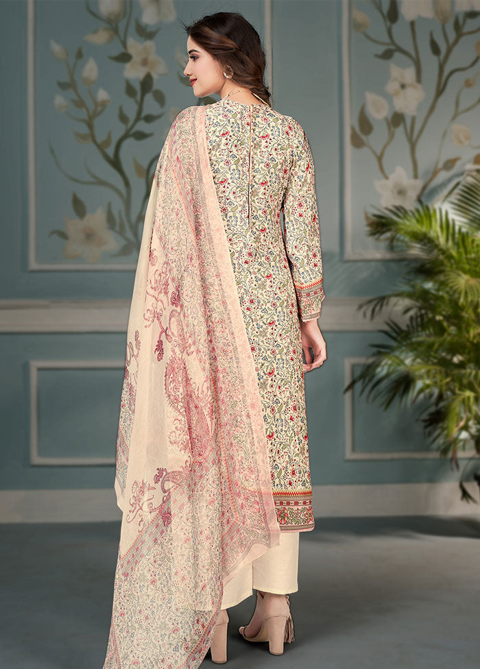 3 Pc Multicolor Unstitched Silk Suit Set Choice Online