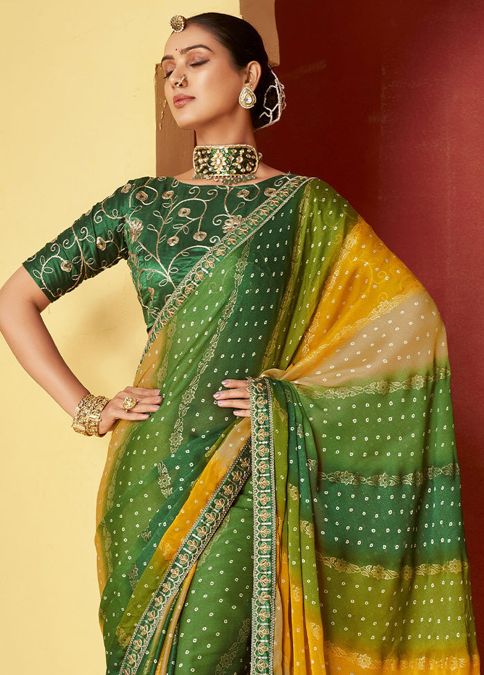 Multicolor Chiffon Silk Saree With Blouse Piece Outlet Footaction