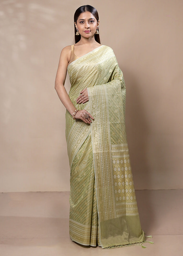 Green Tissue Silk Saree With Blouse Piece Outlet Release Dates