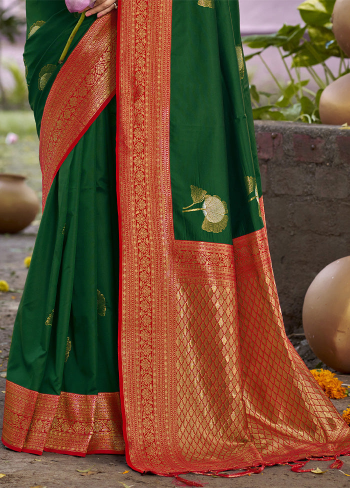 Bottle Green Dupion Silk Saree With Blouse Piece Buy Cheap Inexpensive