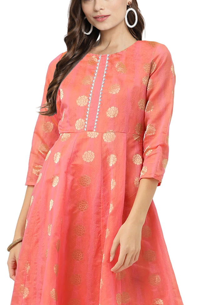 Pink Readymade Chanderi Kurti Clearance Perfect