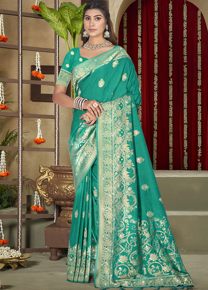 Green Spun Silk Saree With Blouse Piece Pictures Cheap Pice