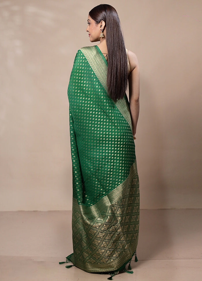 Green Dupion Silk Saree With Blouse Piece Outlet Supply