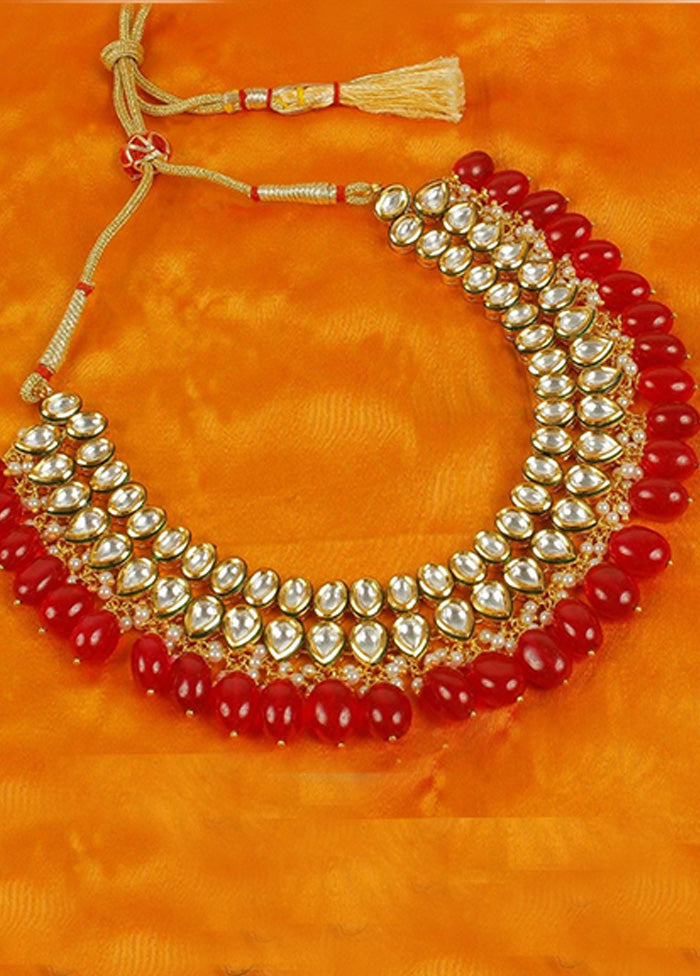 Red Alloy Jewellery Set Genuine Cheap Pice