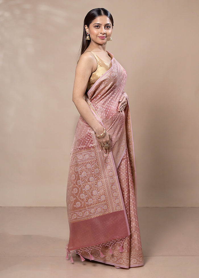 Pink Tissue Silk Saree With Blouse Piece Buy Cheap Reliable