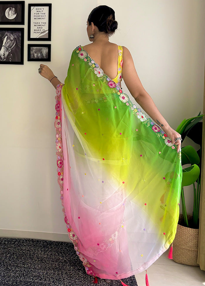 Multicolor Georgette Saree With Blouse Piece Factory Outlet Cheap Pice