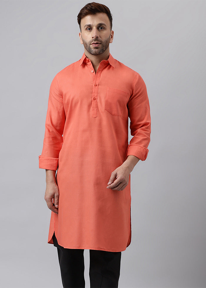 Red Cotton Jacquard Long Kurta Free Shipping Wiki