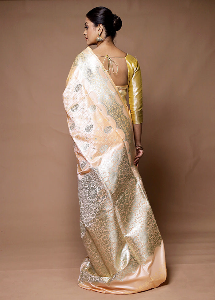 Cream Tanchoi Silk Saree With Blouse Piece View Cheap Pice