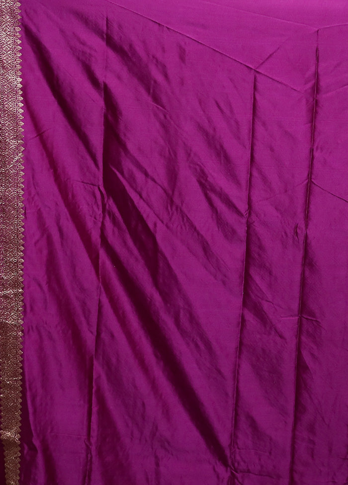 Purple Dupion Silk Saree With Blouse Piece Outlet Exclusive