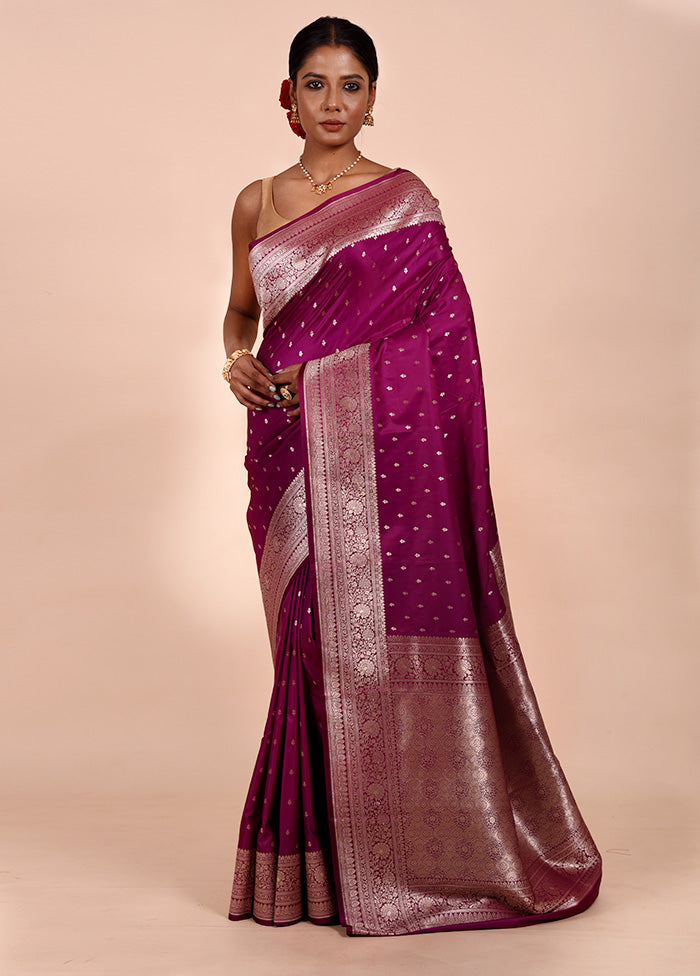 Rani Pink Katan Silk Saree With Blouse Piece Professional Online