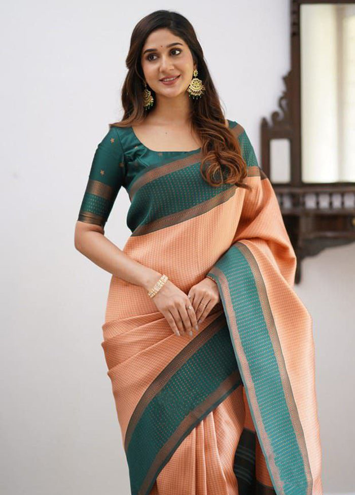 Multicolor Banarasi Silk Saree With Blouse Piece Sale Real