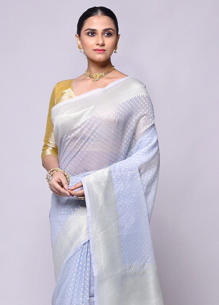 Grey Kora Silk Saree With Blouse Piece Outlet Good Selling