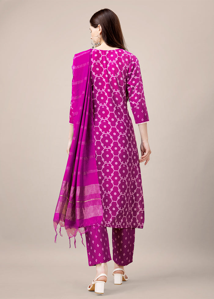 3 Pc Pink Readymade Rayon Suit Set Cheap Pictures