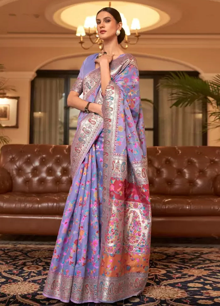 Multicolor Banarasi Silk Saree With Blouse Piece Safe Shopping Cheap Online