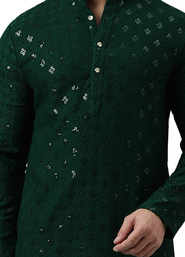 Green Silk Embroidered Kurta Outlet Buy