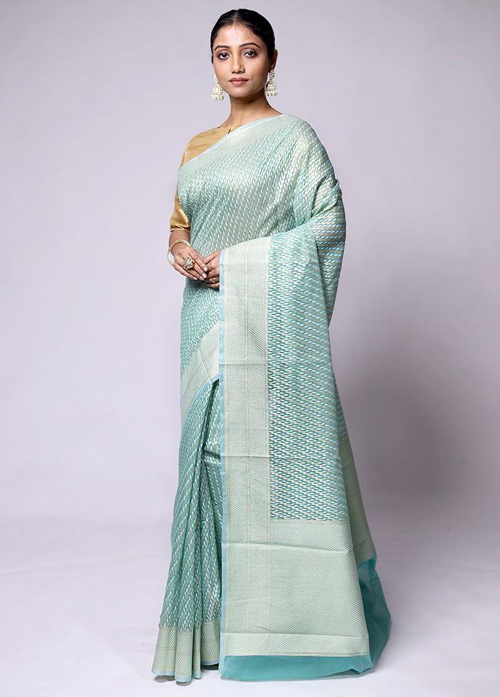 Green Pure Cotton Saree With Blouse Piece Free Shipping Eastbay