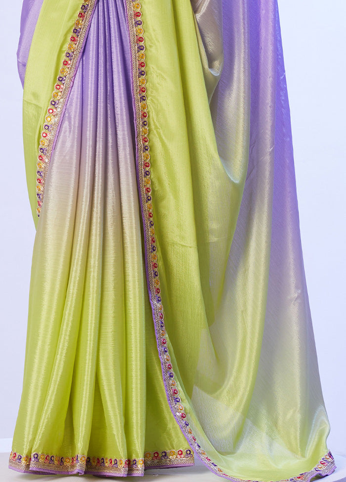 Lavender Spun Silk Saree With Blouse Piece Cheap Footlocker Finishline