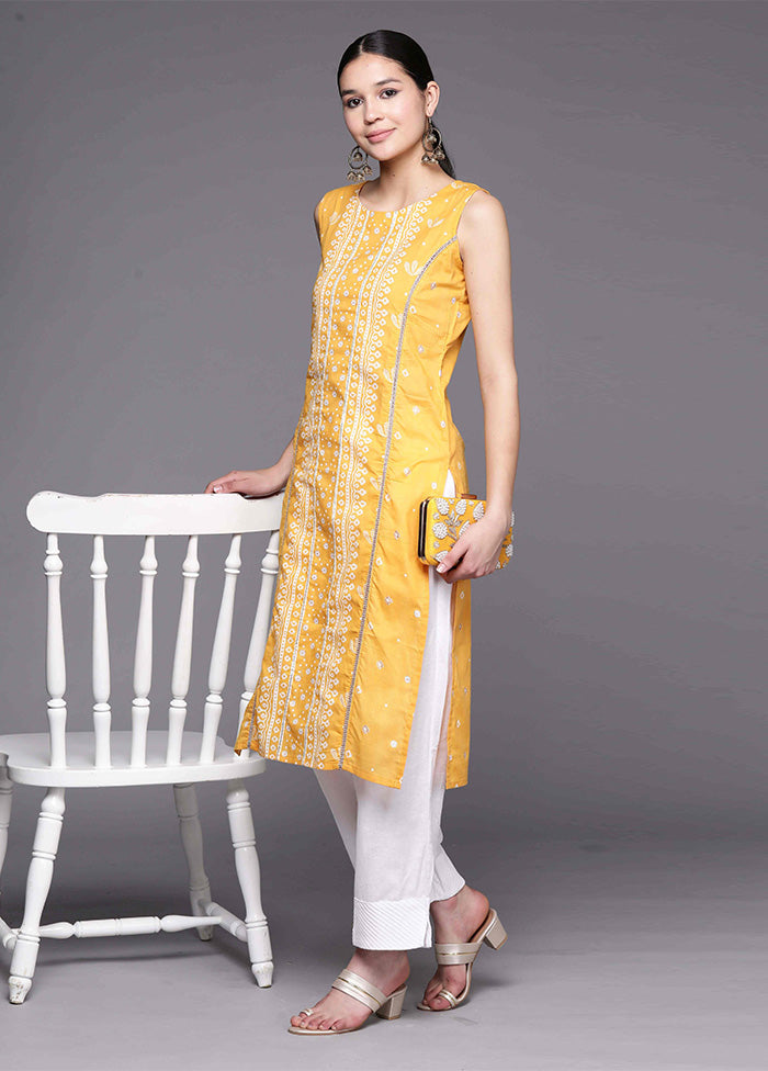 Yellow Readymade Cotton Kurti Clearance Websites