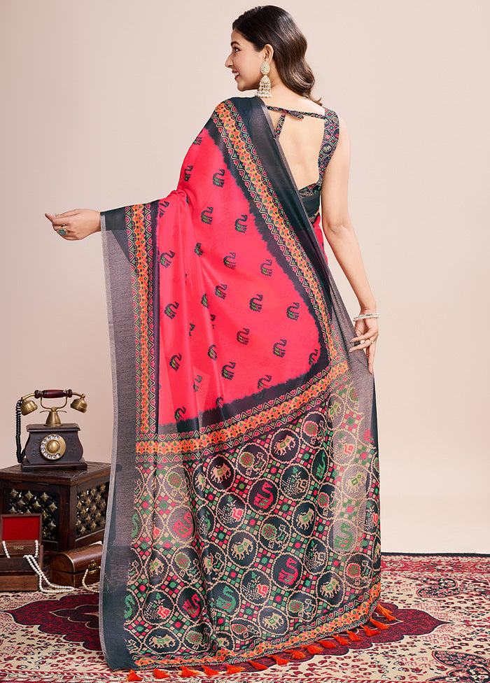 Multicolor Linen Silk Saree With Blouse Piece Recommend Sale Online