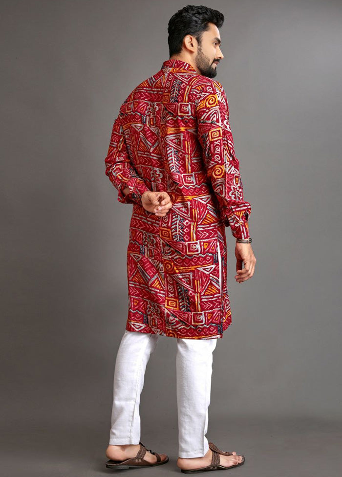 Red Cotton Kurta And Pajama Set Clearance Wide Range Of