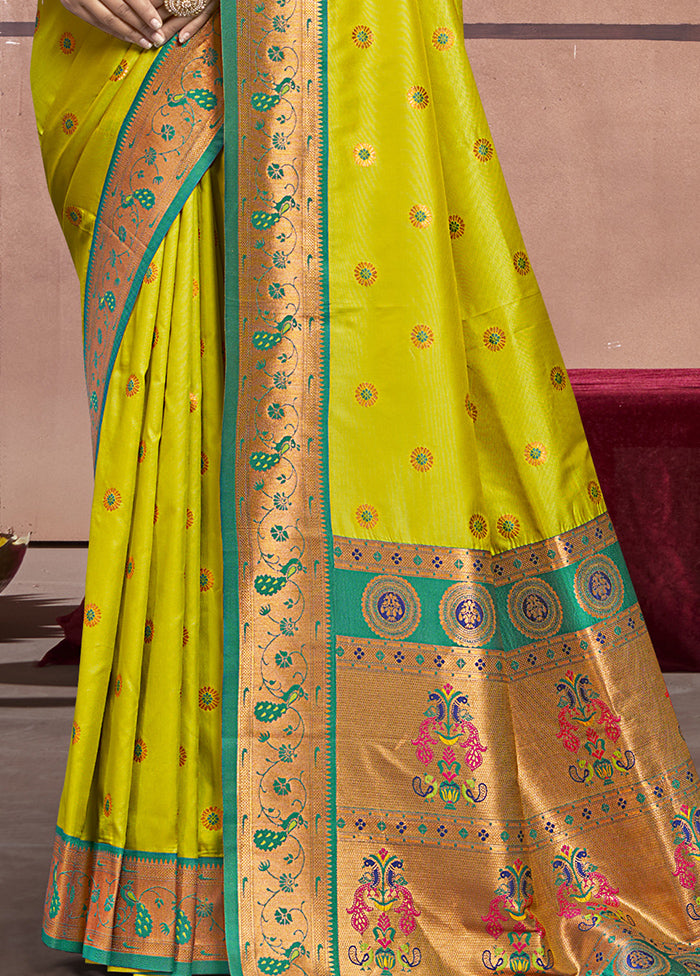 Parrot Green Dupion Silk Saree With Blouse Piece Visit Cheap Pice